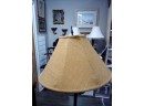 Vintage Metal Floor Lamp With Burlap Style Fabric Shade                CVBK