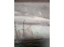 Lot Of 3 Pictures -framed Ocean Print, And 2 Unframed  (winter Barn In Oil, Signed 1971  & Velvet Swans) C5