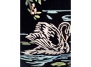 Lot Of 3 Pictures -framed Ocean Print, And 2 Unframed  (winter Barn In Oil, Signed 1971  & Velvet Swans) C5