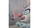 Wood Framed Print Pencil Signed Best Wishes Sam Coty - Costumed Clown Taking Pause, Smelling A Rose WA