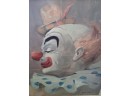 Wood Framed Print Pencil Signed Best Wishes Sam Coty - Costumed Clown Taking Pause, Smelling A Rose WA