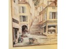 Pair Of French Street Cafe Prints By F. De Villeneuve  WA