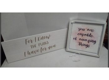 Beautiful Interior Wall Signs -For I Know The Planbs I Have For You & You Are Capable Of Amazing Things  CVBK