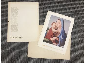 Color Gravure Print Of Madonna & Child, By Antonello Da Messina - 1961