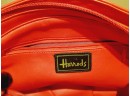 Ladies Harrod's Small Read Leather Shoulder Handbag Purse