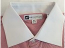Men's Bachrach Red/white French Cuff Button Down Shirt Size 15.5 - 32/33