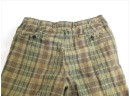 Men's Brooks Brothers Classic Chino Clark Green Plaid Flat Front Linen Pants Size 35 -30