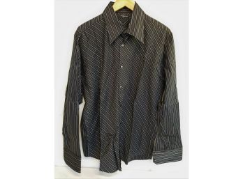 Men's TWO A.M.  Black Long Sleeve Button Down Shirt Size Large
