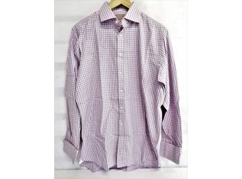Men's Thomas Pink London French Cuff Long Sleeve Button Down Dress Shirt Size 15.5 -36