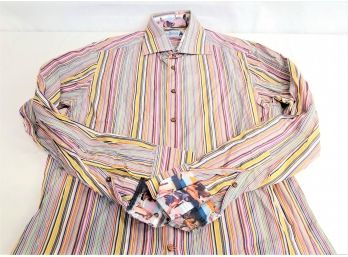Men's Niformis World Tour Multi Colored Button Down Casual Shirt Size L