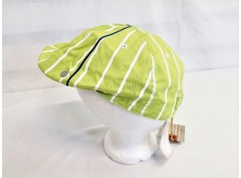 Rare Robert Graham Bright Green With White Stripes Driving Cap Size L-XL - NOS With Tag