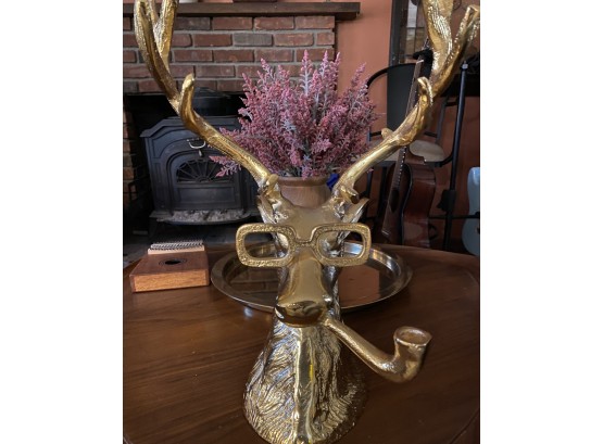 Pipe Smoking Deer With Glasses