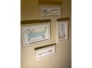 Artist Signed And Numbered 4 Pc Powder Room Art - Pencil Drawings