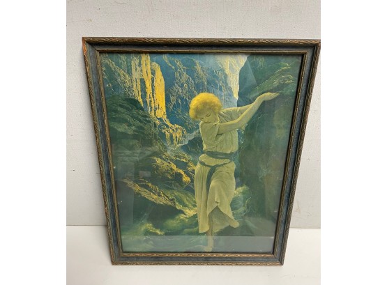 Maxfield Parrish Print .  The Canyon  Original 1920s  In Its Original  Frame