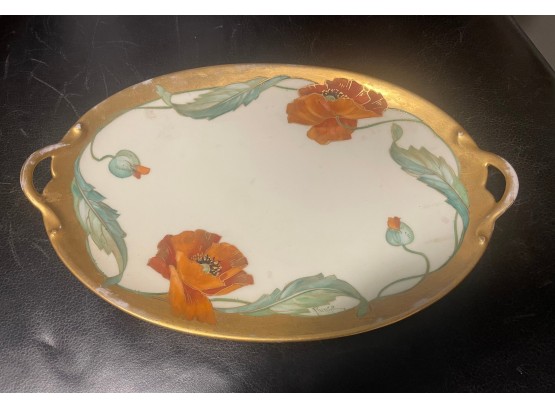 Vintage Handel Co  Handelware Handpainted And  Artist Signed Runge Porcelain  Platter .