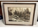Mid Century Sepia Watercolor By Bill Ely 1919-1993 Listed Ct  Artist . Started As A Comic Artist