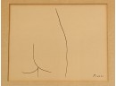 Vintage Picasso Line Drawing Of Nude Derriere - Signed In Plate
