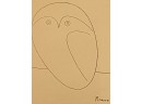 Vintage Picasso Line Drawing Of An Owl Print - Signed In Plate