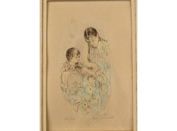 Joan Purcell Pencil Signed And Numbered Lithograph Mother And Child