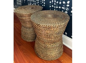 Pair Of Wicker Side Tables