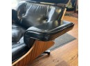 A Classic Leather Lounge Chair & Ottoman
