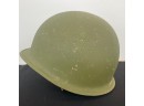 A Vintage US Army Metal Helmet With Chin Strap - 11w X 9d X 7h