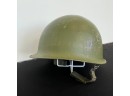 A Vintage US Army Metal Helmet With Strap -  11 X 9 X 7h