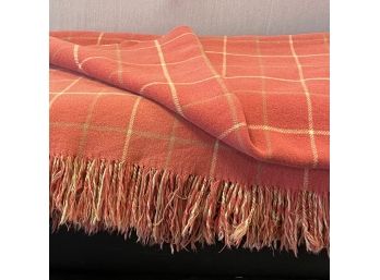 A Pretty Lambswool Blanket Made In Scotland -  54 X 70