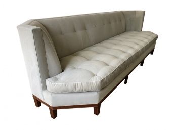 A Fantastic Custom Made Tufted Mohair OVERSIZED Sofa With Wooden Legs