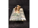 Desk Blotter Brass Eagle On Marble