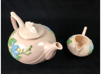 Floral Tea Pot With Creamer