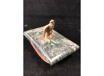 Desk Blotter Brass Eagle On Marble