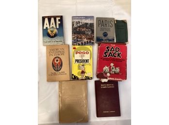 Pre WW1 And WW2 Issued Military Books And Comic Books And Misc Books