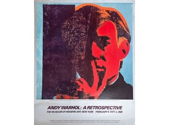 Andy Warhol - 1989 MoMa Exhibit Poster Offset LithographSelf Portrait' -  1967