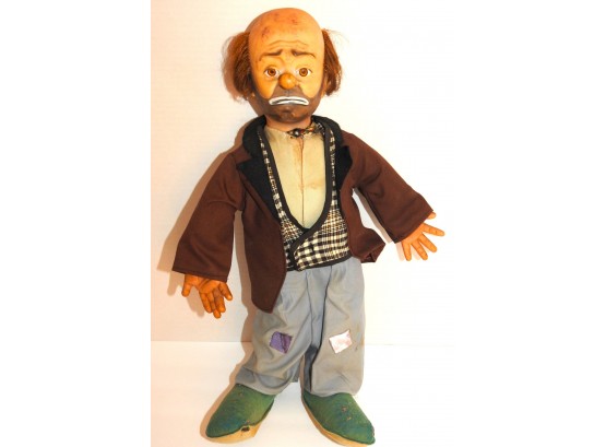 Vintage 20 Inch Stuffed Emmett Kelly The Hobo Clown Toy