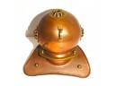 Nice Copper & Brass Quartz Divers Helmet Desk Or Mantle Clock