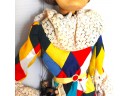 Awesome 31 INCH  Vintage Wooden Carved And Jointed Joker Marionette Puppet