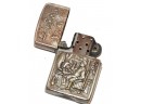 Vintage Zippo Type Ornate Cased Light Has Hallmarks Cannot Make Them Out