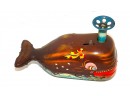 Vintage Tin Litho Billy The Ball Blowing Blue Magic Whale Windup Toy