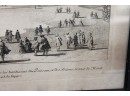 Early Antique Engraving Of The Fountain At The Palace Of  Versailles France In Old Frame