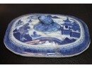 Antique Canton Small Chinese Platter And Tureen Lid - As Found