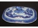 Antique Canton Small Chinese Platter And Tureen Lid - As Found