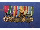 Unusual Display Of Miniature US Military Medal And Awards With Purple Heart In Shadow Box Frame
