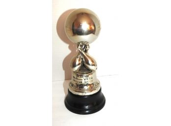 Circa 1928 Art Deco Silver Plated Bowling Trophy Great Look