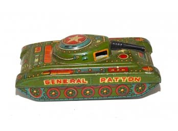 Vintage Tin Litho General Patton Friction Tank