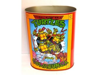 1990 Metal Teenage Mutant Ninja Turtle Trash Can