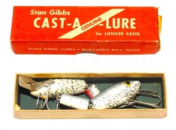 Lot Of 2 Stan Gibbs Wooden Jointed Lures In An Original Box