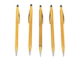 Lot Of 5 Cross Gold Filled Pens & Pencils