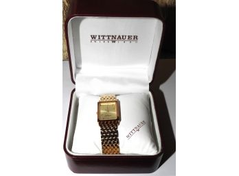 Mens Wittnauer Gold Tone Wristwatch In Original Case
