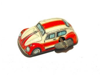 1960s Tin Litho  Volkswagen Beetle Windup Toy